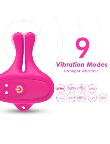 ARMONY - RABBIT SHAPE VIBRATION MAGNETIC NIPPLE CLAMPS PINK
