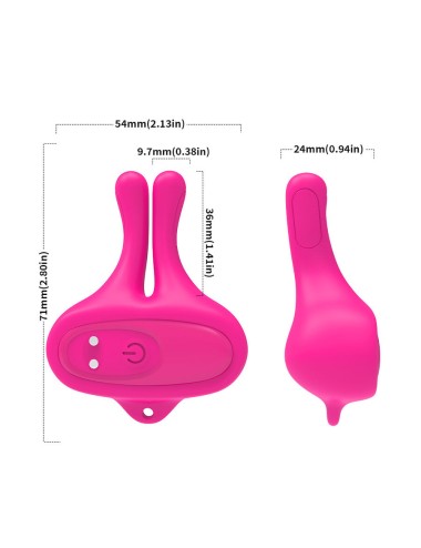 ARMONY - RABBIT SHAPE VIBRATION MAGNETIC NIPPLE CLAMPS PINK