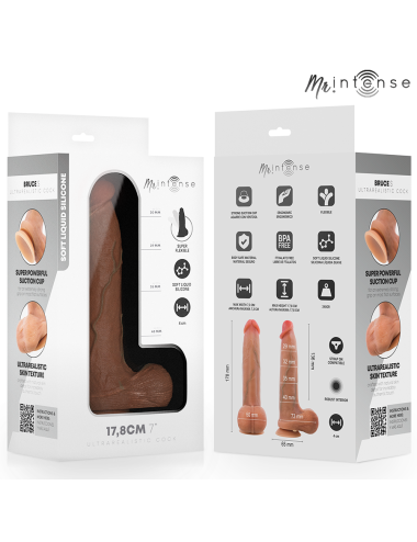 MR INTENSE - BRUCE S SILICONE DILDO WITH TESTICLES 17.8 CM -Ø- 4 CM