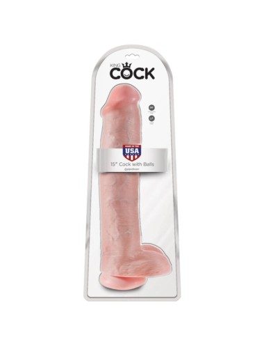 KING COCK - REALISTIC DILDO WITH TESTICLES AND SUCTION CUP 38 CM FLESH