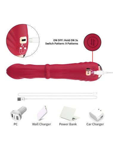 ARMONY - THERMO-ADJUSTABLE POINT A STIMULATOR VIBRATOR DILDO RED