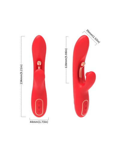 ARMONY - G-SPOT AND CLITORIS STIMULATOR VIBRATOR WITH OSCILLATING TONGUE RED
