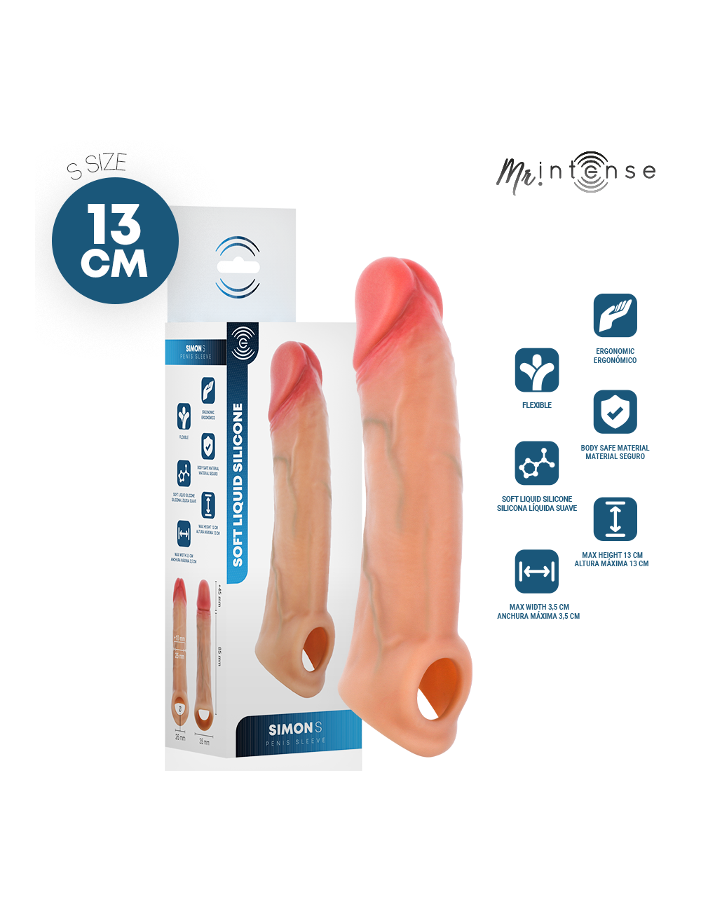 MR INTENSE - SIMON S SILICONE PENIS COVER 13 CM -Ø- 4 CM