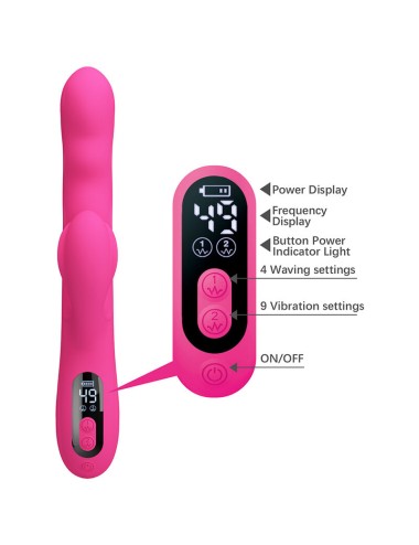 PRETTY LOVE - WINTERS MULTIFUNCTION RABBIT VIBRATOR WITH LED DISPLAY PINK