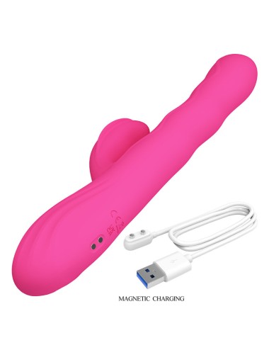 PRETTY LOVE - WINTERS MULTIFUNCTION RABBIT VIBRATOR WITH LED DISPLAY PINK