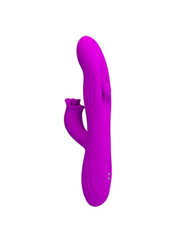 PRETTY LOVE - YALANDA RABBIT OSCILLATING VIBRATOR WITH LED DISPLAY PURPLE