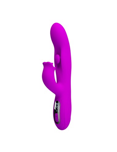 PRETTY LOVE - YALANDA RABBIT OSCILLATING VIBRATOR WITH LED DISPLAY PURPLE