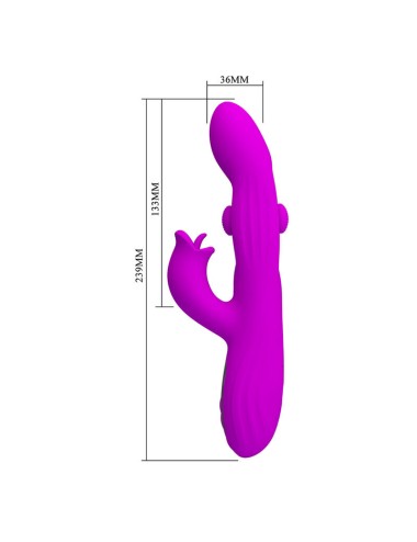 PRETTY LOVE - YALANDA RABBIT OSCILLATING VIBRATOR WITH LED DISPLAY PURPLE