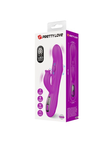 PRETTY LOVE - YALANDA RABBIT OSCILLATING VIBRATOR WITH LED DISPLAY PURPLE