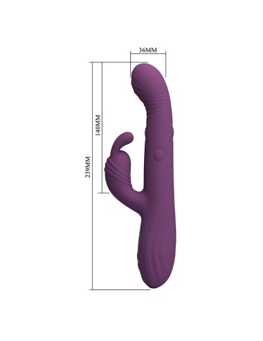 PRETTY LOVE - DEE MULTIFUNCTION RABBIT VIBRATOR OSCILLATING AND PERCUSSION PURPLE