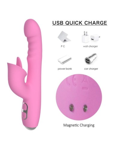 NALONE - T-MAY RABBIT VIBRATOR WITH PUSH AND OSCILLATING MOTION