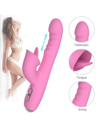NALONE - T-MAY RABBIT VIBRATOR WITH PUSH AND OSCILLATING MOTION