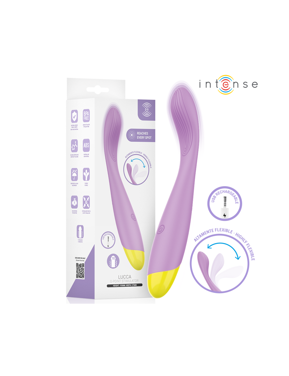 INTENSE - LUCCA FLEXIBLE USB RECHARGEABLE G-POINT STIMULATOR
