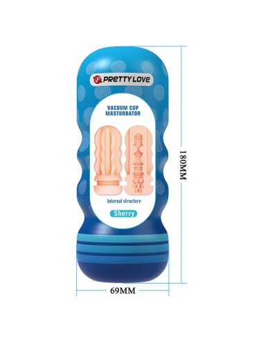 PRETTY LOVE - SHERRY VAGINA MASTURBATOR WITH SUCTION CUP AND INTERNAL TEXTURES