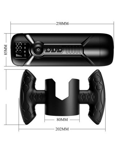 PRETTY LOVE - AETOLA MULTIFUNCTION AUTOMATIC MASTURBATOR WITH HANDLE BLACK