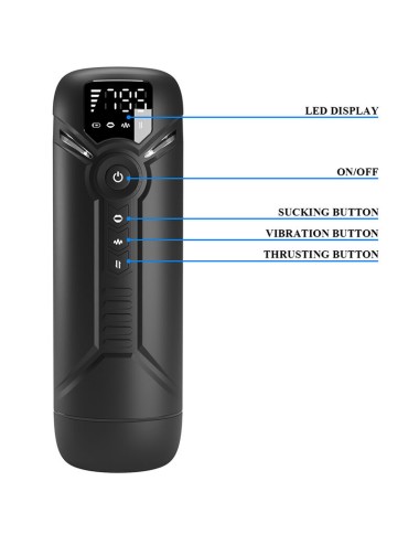 PRETTY LOVE - AETOLA MULTIFUNCTION AUTOMATIC MASTURBATOR WITH HANDLE BLACK