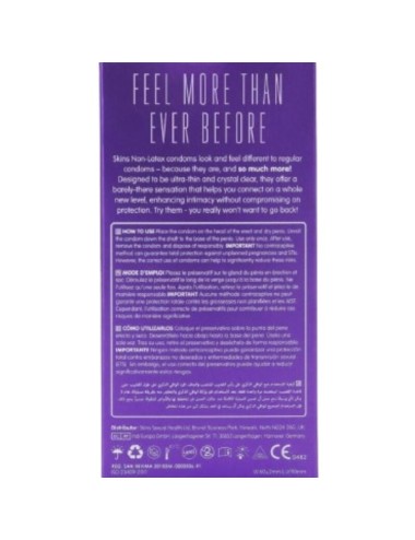 SKINS - LATEX-FREE CONDOMS XL PACK OF 4