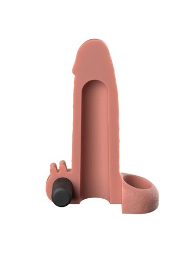 FANTASY X-TENSIONS - VIBRATING REAL FEEL 5CM PENIS EXTENSION SLEEVE BEIGE