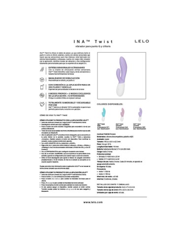 LELO - INA TWIST DOUBLE VIBRATOR RABBIT FOR G-SPOT AND CLITORIS LAVENDER
