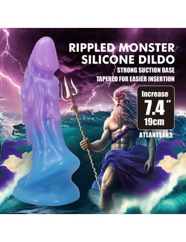 POWER MONSTERS - ATLANTEANS REALISTIC DILDO WITH SUCTION CUP 19 CM Ø 5 CM BLUE & PURPLE