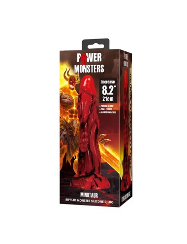 POWER MONSTERS - MINOTAUR FANTASY DILDO WITH SUCTION CUP 21 CM Ø 5 CM RED & BLACK