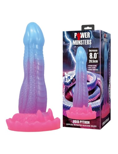 POWER MONSTERS - VOID PYTHON FANTASY DILDO WITH SUCTION CUP 20.5 CM Ø 5.2 CM BLUE, PURPLE & PINK