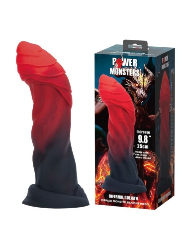 POWER MONSTERS - INFERNAL GOLIATH BICOLOR FANTASY SILICONE DILDO 25 CM Ø 6 CM