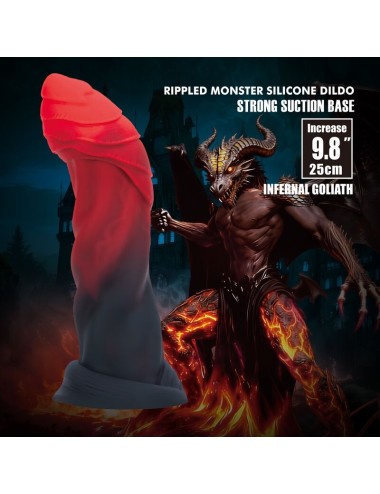POWER MONSTERS - INFERNAL GOLIATH BICOLOR FANTASY SILICONE DILDO 25 CM Ø 6 CM