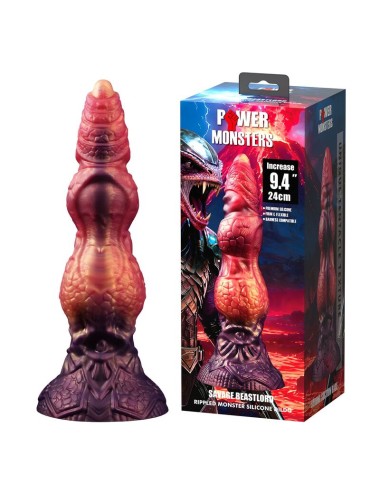 POWER MONSTERS - SAVAGE BEASTLORD TRICOLOR FANTASY SILICONE DILDO 24 CM Ø 5 CM