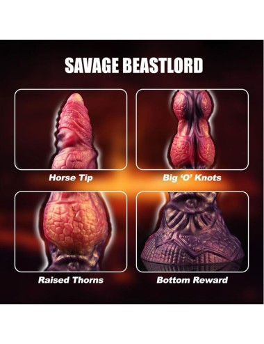 POWER MONSTERS - SAVAGE BEASTLORD TRICOLOR FANTASY SILICONE DILDO 24 CM Ø 5 CM