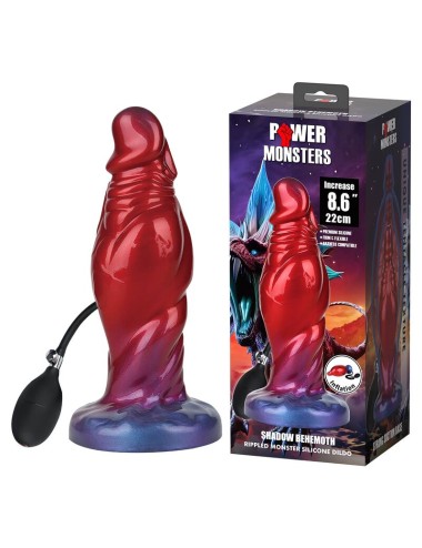 POWER MONSTERS - SHADOW BEHEMOTH BICOLOR INFLATABLE FANTASY SILICONE DILDO 22 CM Ø 5 CM