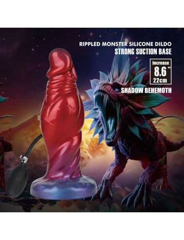POWER MONSTERS - SHADOW BEHEMOTH BICOLOR INFLATABLE FANTASY SILICONE DILDO 22 CM Ø 5 CM
