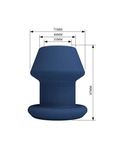 MR PLAY - JACK BLUE SILICONE HOLLOW ANAL PLUG SIZE M