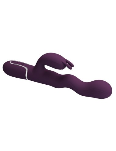 PRETTY LOVE - LOURSEN RABBIT VIBRATOR WITH THRUSTING MOTION AND 7 VIBRATIONS USB RECHARGEABLE PURPLE