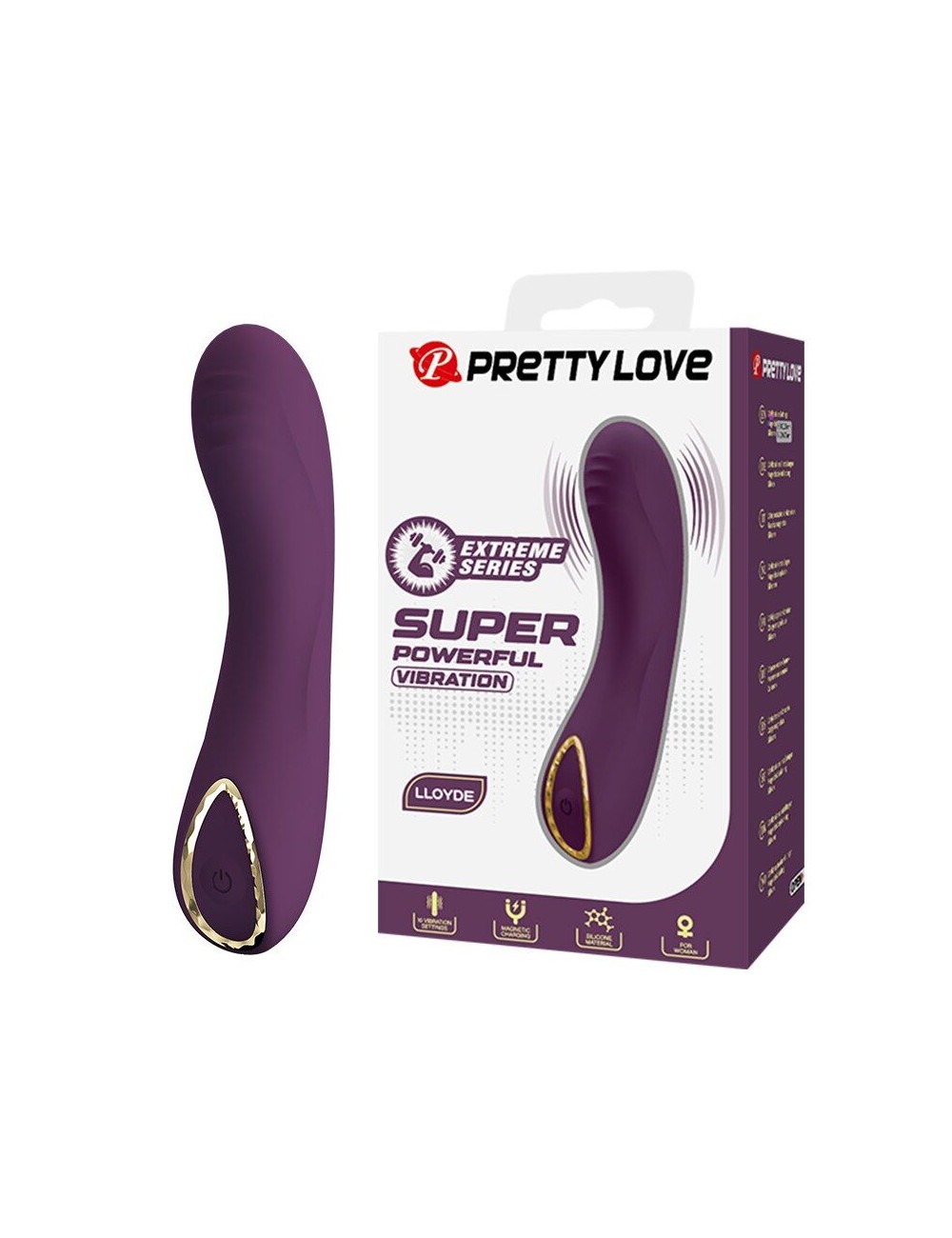 PRETTY LOVE - LLOYDE RECHARGEABLE VIBRATOR 10 FUNCTIONS PURPLE