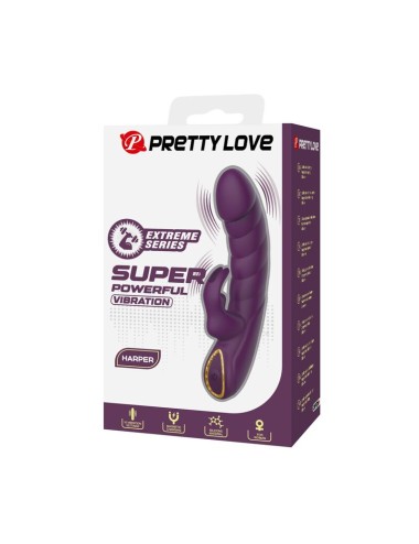 PRETTY LOVE - HARPER RECHARGEABLE RABBIT VIBRATOR 10 FUNCTIONS PURPLE