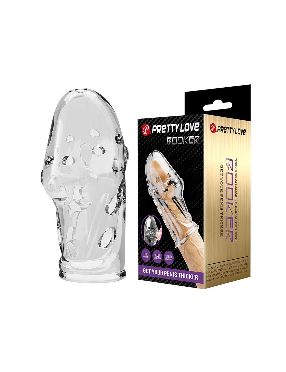PRETTY LOVE - ROCKER PENIS SLEEVE GET YOUR PENIS THICKER TRANSPARENT