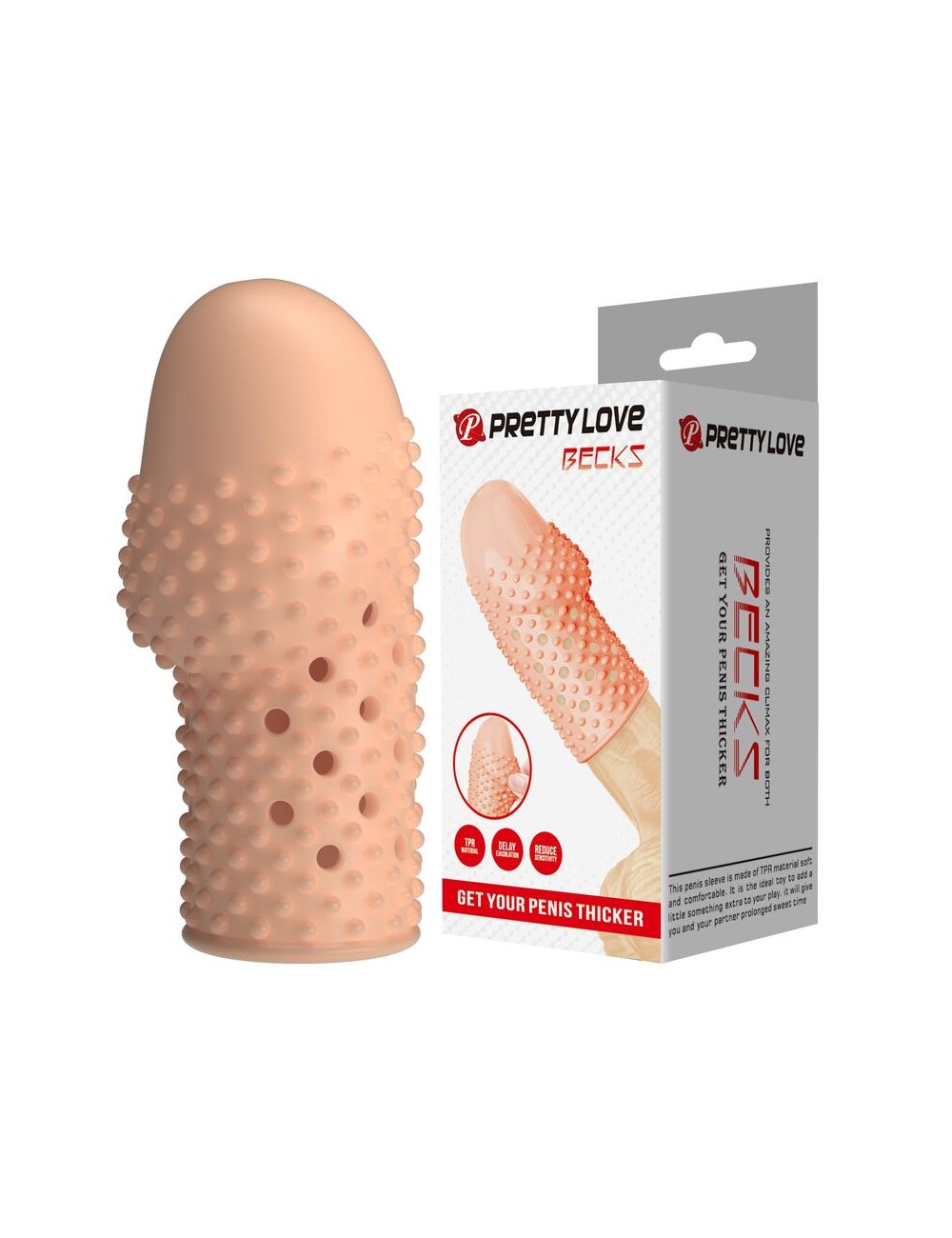 PRETTY LOVE - GEEK'S PENIS SLEEVE GET YOUR PENIS THICKER NATURAL COLOR