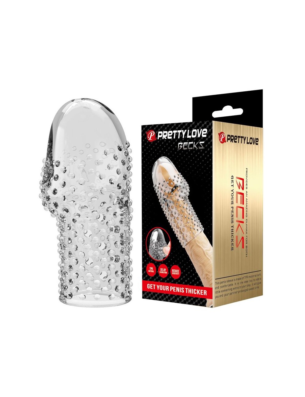 PRETTY LOVE - GEEK'S PENIS SLEEVE GET YOUR PENIS THICKER TRANSPARENT