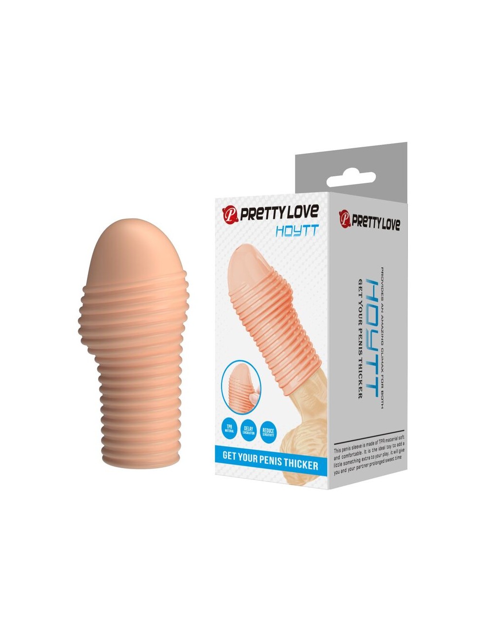 PRETTY LOVE - HOTTT PENIS SLEEVE GET YOUR PENIS THICKER NATURAL COLOR