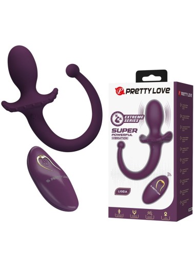 PRETTY LOVE - LIOEA VIBRATING ANAL PLUG WITH TAIL 12 FUNCTIONS PURPLE REMOTE CONTROL
