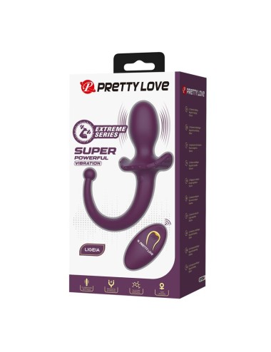 PRETTY LOVE - LIOEA VIBRATING ANAL PLUG WITH TAIL 12 FUNCTIONS PURPLE REMOTE CONTROL