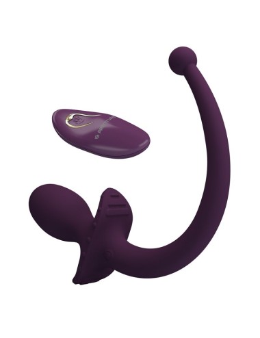 PRETTY LOVE - LIOEA VIBRATING ANAL PLUG WITH TAIL 12 FUNCTIONS PURPLE REMOTE CONTROL
