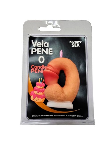 DIABLO PICANTE - PENIS CANDLE IN THE SHAPE OF THE NUMBER 0 FLESH COLOR