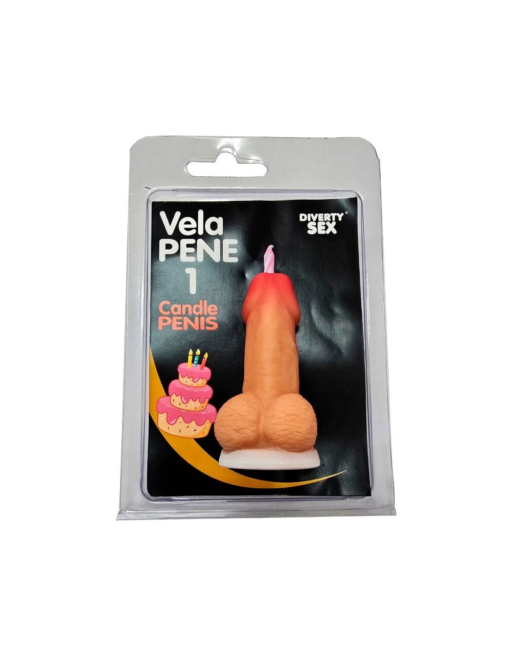 DIABLO PICANTE - PENIS CANDLE IN THE SHAPE OF THE NUMBER 1 FLESH COLOR