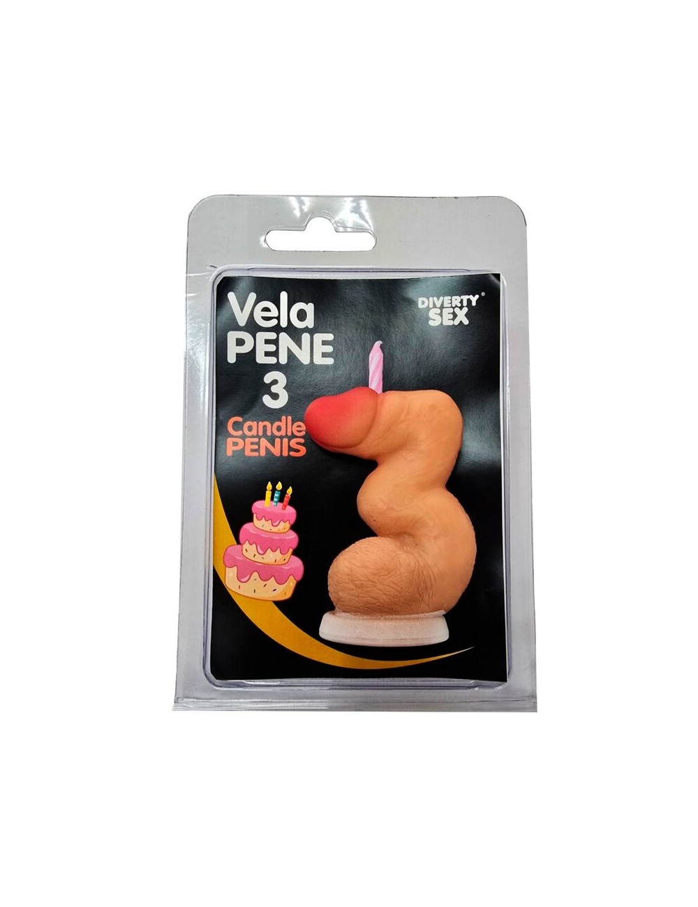 DIABLO PICANTE - PENIS CANDLE IN THE SHAPE OF THE NUMBER 3 FLESH COLOR