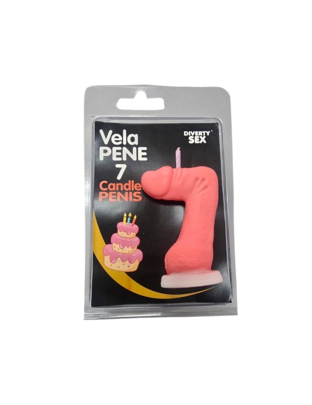 DIABLO PICANTE - PENIS CANDLE IN THE SHAPE OF THE NUMBER 7  PINK COLOR