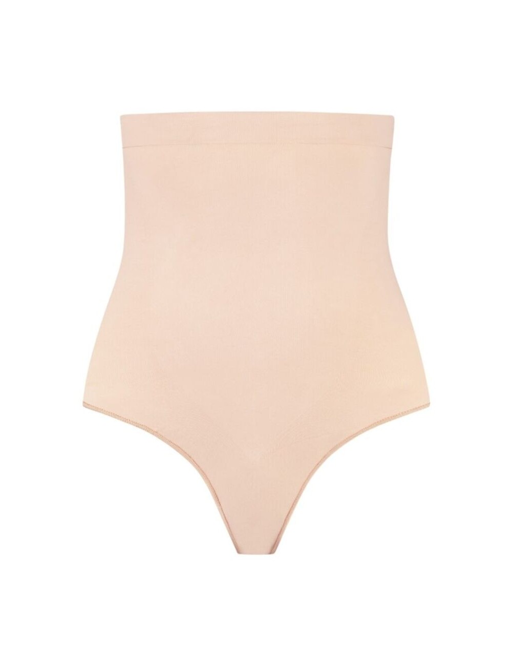 BYE-BRA - SOFT TOUCH SEAMLESS HIGH WAIST THONG BEIGE SIZE S