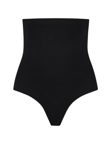 BYE-BRA - SOFT TOUCH SEAMLESS HIGH WAIST THONG BLACK SIZE XL