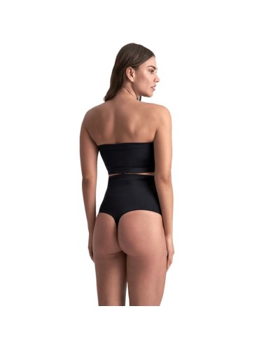 BYE-BRA - SOFT TOUCH SEAMLESS HIGH WAIST THONG BLACK SIZE XL